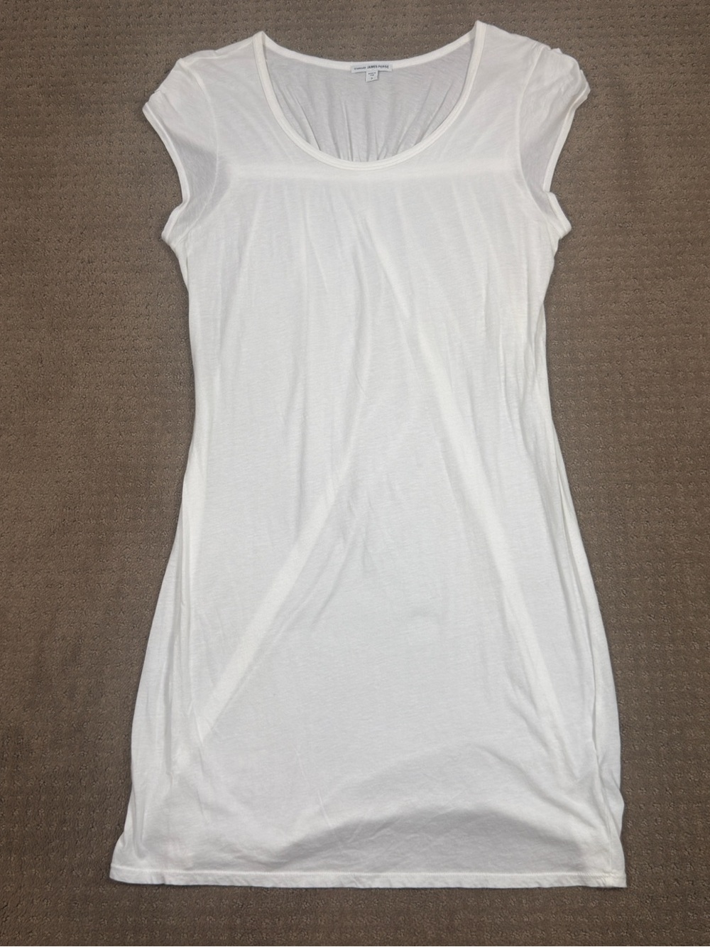James Perse White Scoop Neck T-shirt Dress